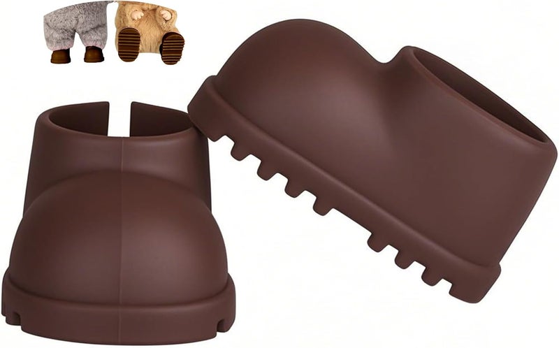 sunla Store Doll Shoes for 17cm Doll, Cute Mini Shoes Accessories for 17cm Dolls Sitting Standing Series, Silicone Doll Rain Shoes Boots(1 Pair Brown) - Image 1
